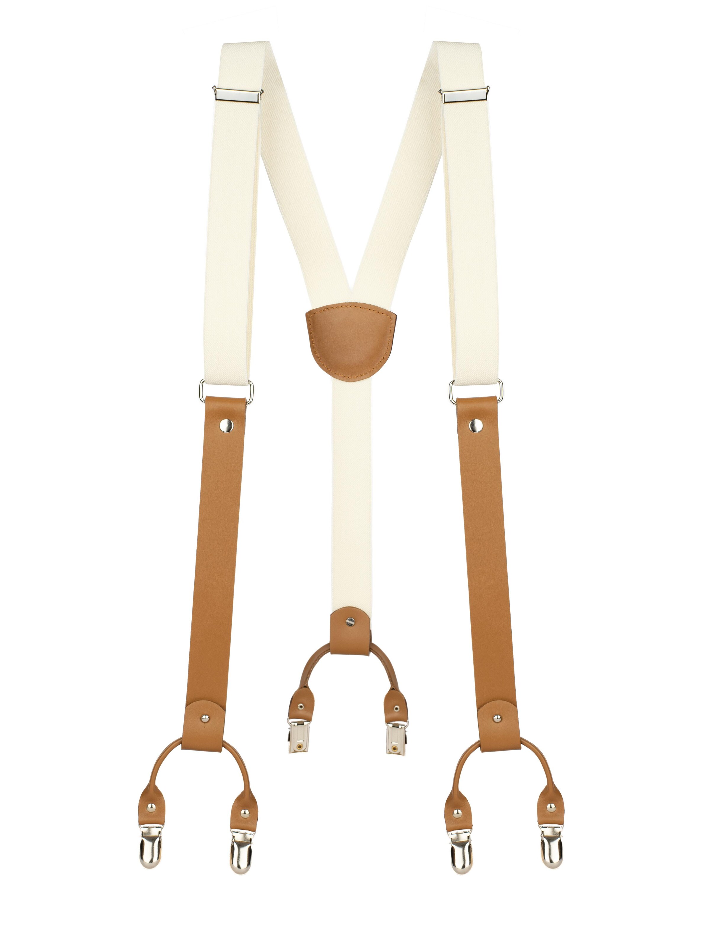 Bretelles de pantalon 'Kara' GODDESS Leather en beige : devant