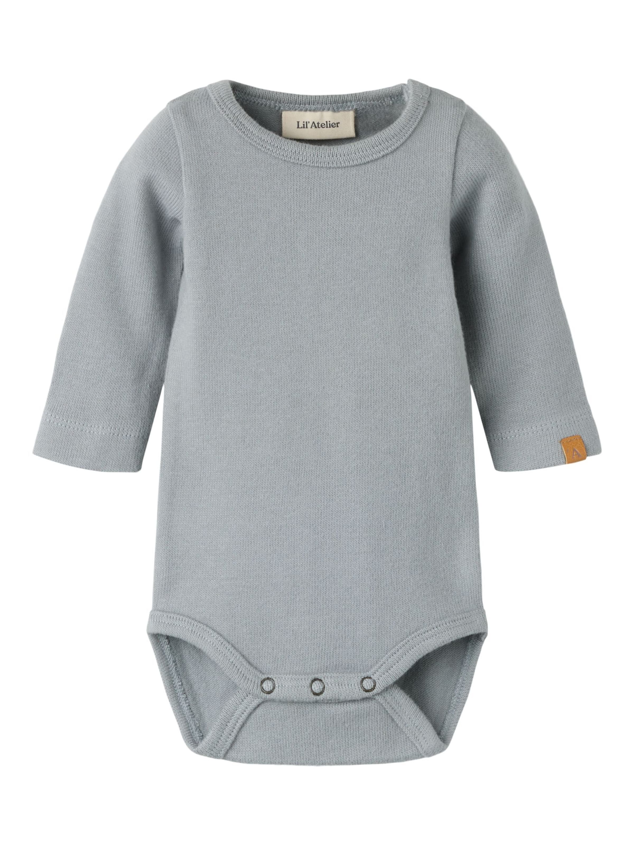 Tutina / body per bambino di Lil'Atelier in grigio: frontale