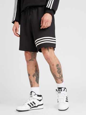 Largi Pantaloni 'Neuclassics' de la ADIDAS ORIGINALS pe negru: față