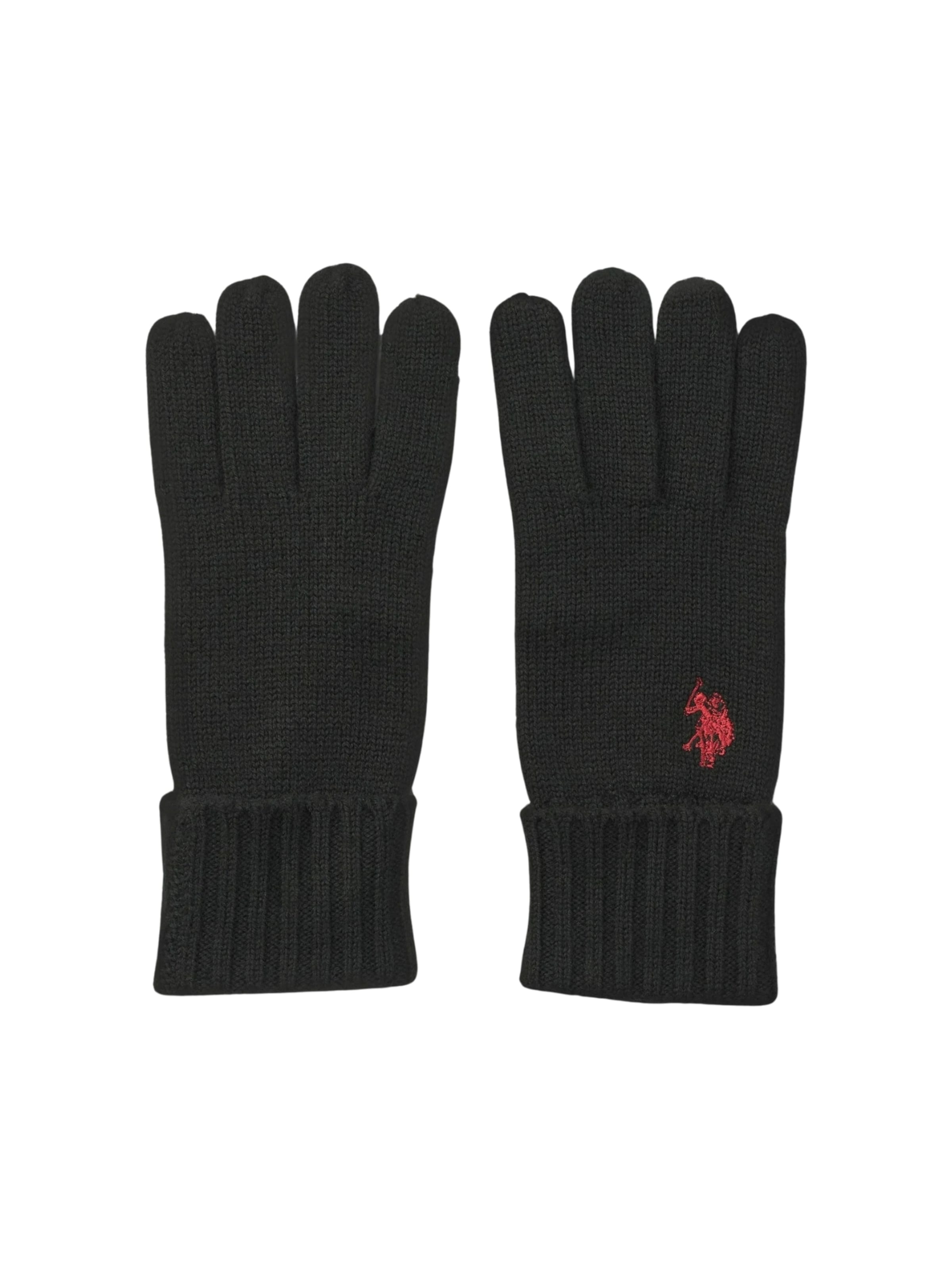 U.S. POLO ASSN. Vingerhandschoenen 'UMObi' in Zwart: voorkant