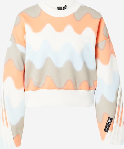 ADIDAS SPORTSWEAR Sportiska tipa džemperis 'Marimekko Future Icons', krāsa - debeszils / pelēks / oranžs / balts, Preces skats