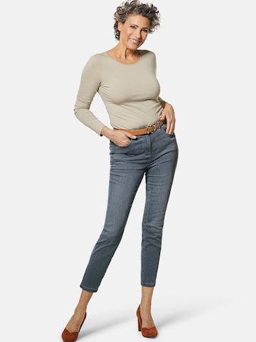 Goldner Slimfit Jeans 'Carla' in Grau