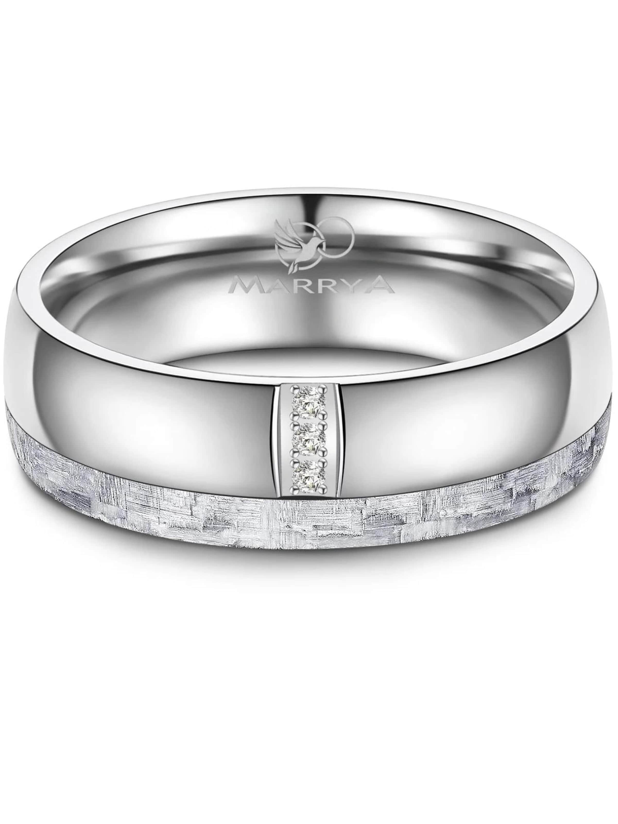 Anello 'MARRYA CA-23 Eheringe aus Carbon' di MARRYA in argento