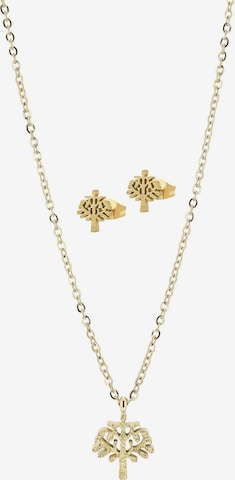 Akzent Schmuckset 'Edelstahl silber' in Gold: Vorderseite