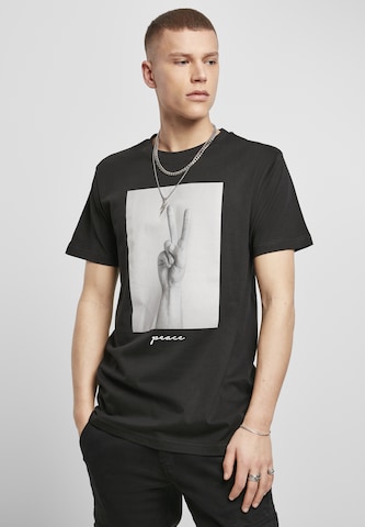 MT Men - Ajuste regular Camiseta 'Peace Sign' en negro: frente