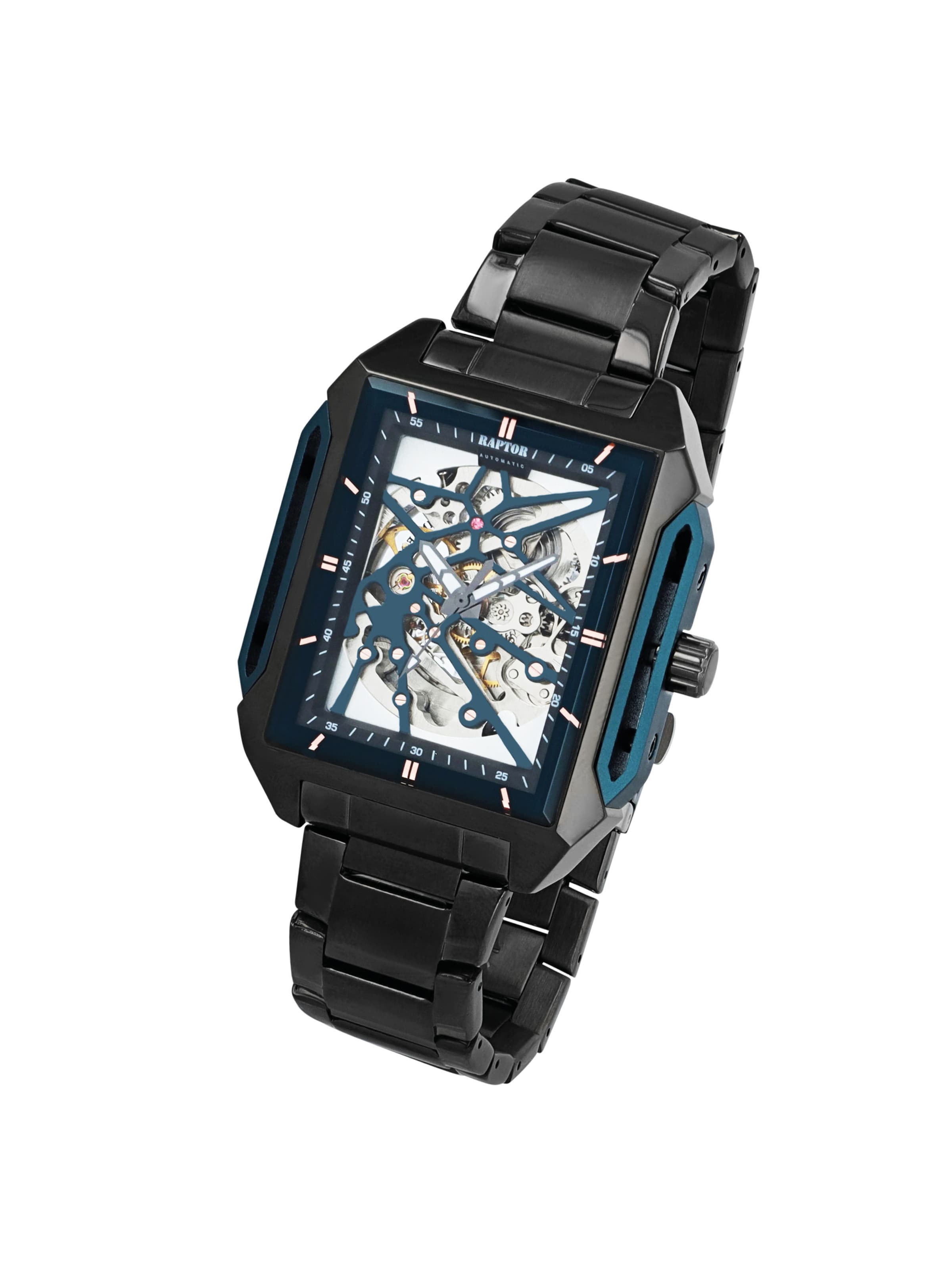 Raptor Analog Watch 'silberfarbig, 5 ATM' in Black