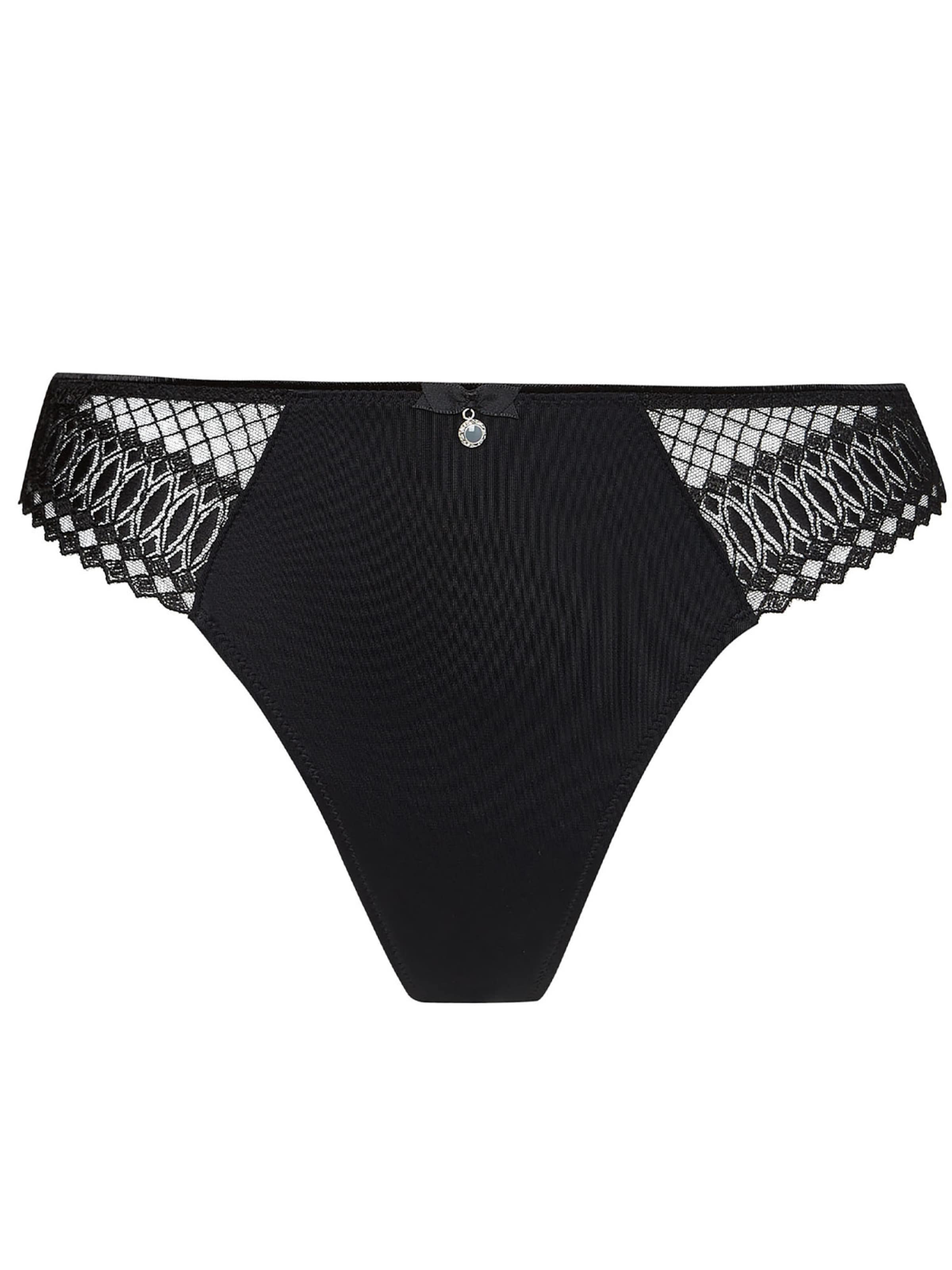 SUSA Thong 'Santorin' in Black: front