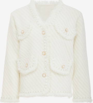 YASANNA Knit Cardigan in White: front