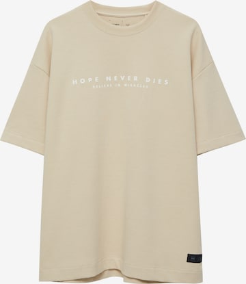 Pull&Bear Collegepaita värissä beige: edessä