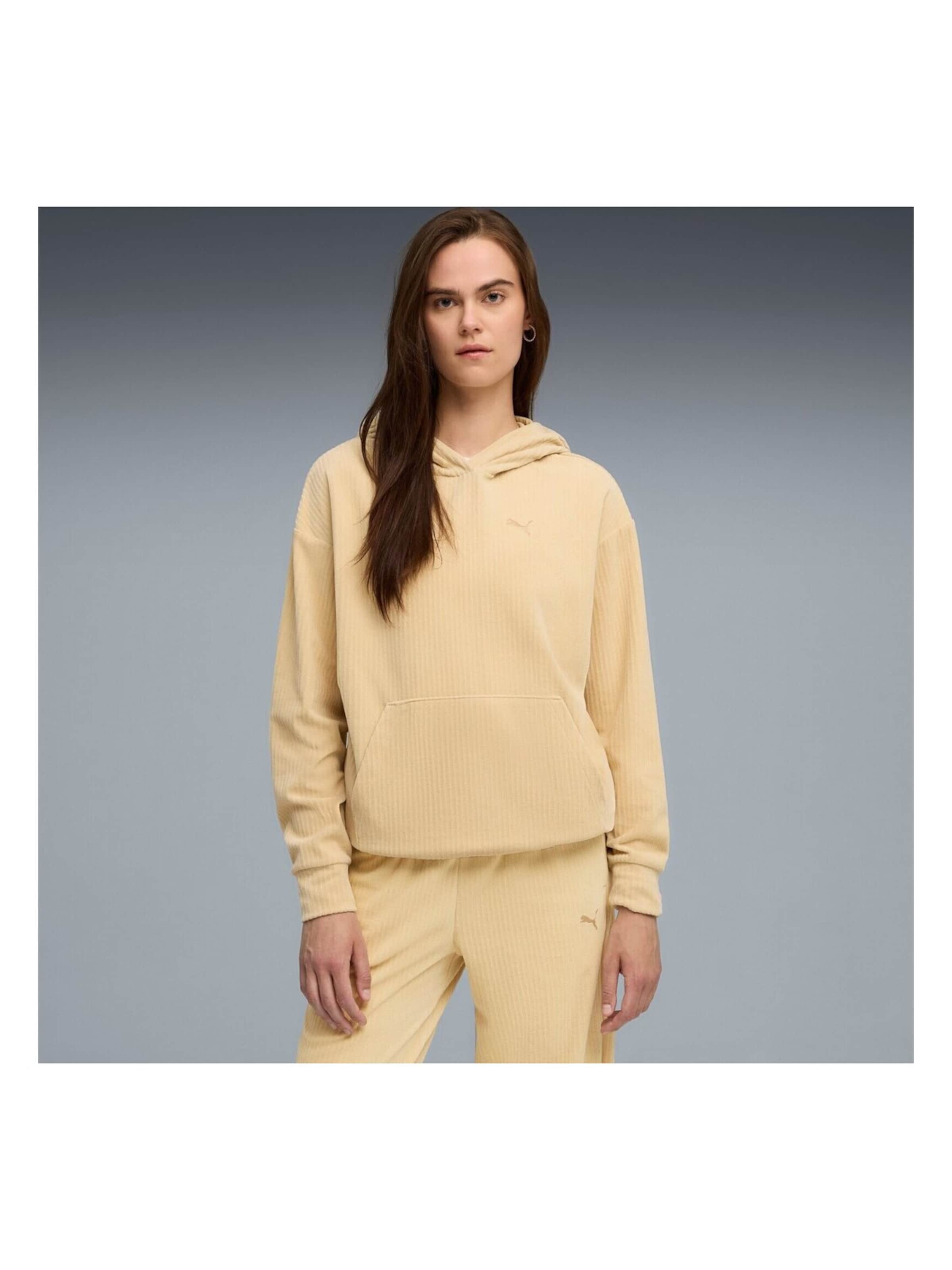 PUMA - Sudadera con cremallera en beige