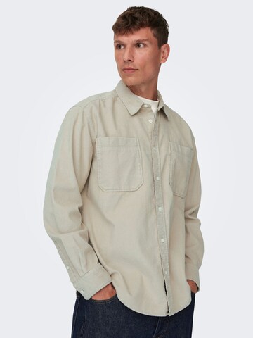 Regular fit Camicia 'Alp' di Only & Sons in beige