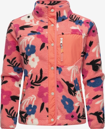 Jachetă  fleece 'Appopis' Ragwear pe albastru marin / portocaliu / corai / negru, Vizualizare produs