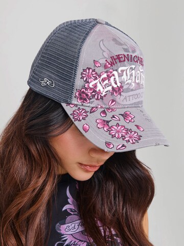 Ed Hardy Kšiltovka 'Floral Tattoo City Vintage' – šedá