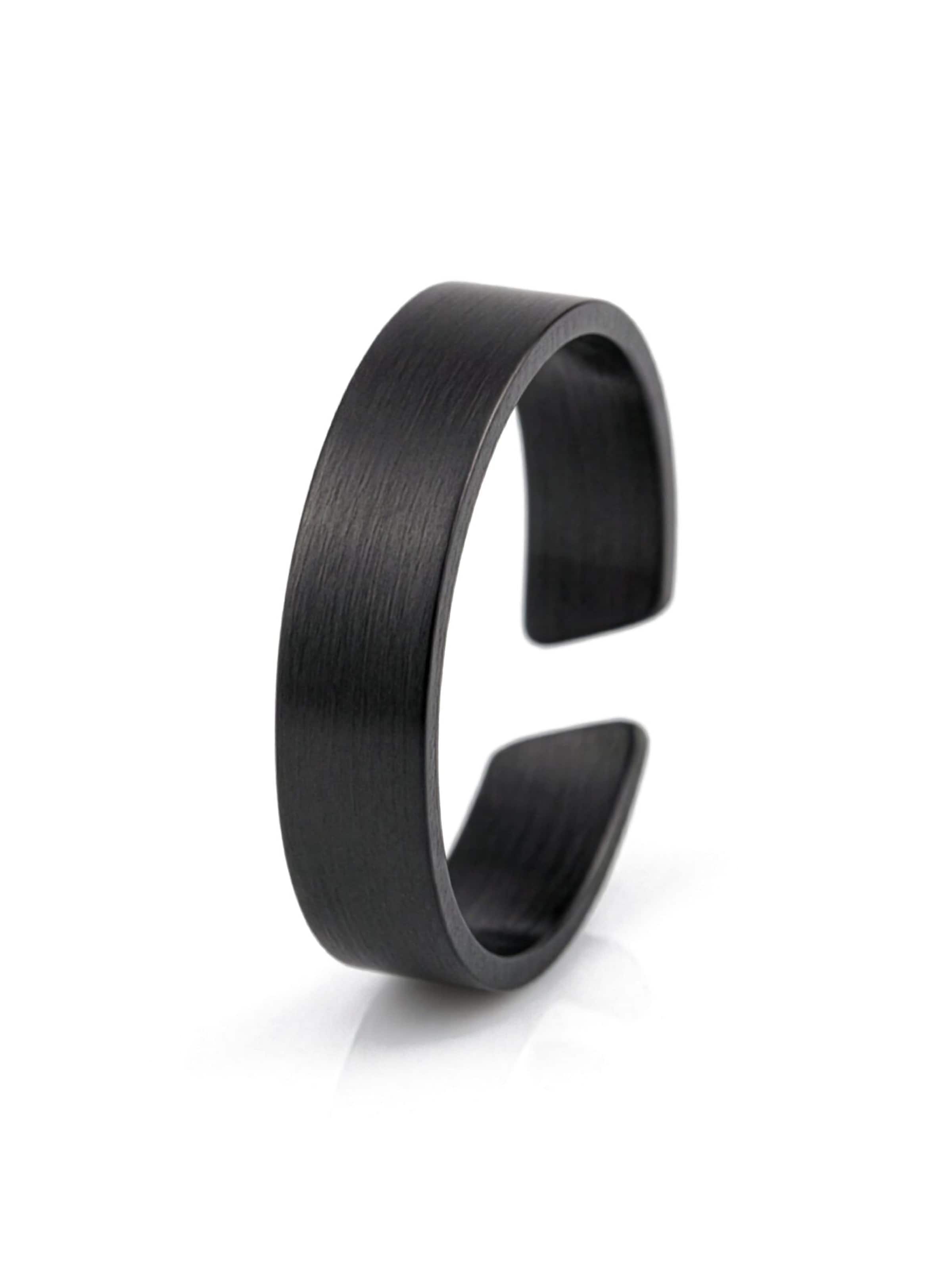 Akitsune Ring 'Liber'‌‌‌‌‌ in Schwarz: Vorderseite