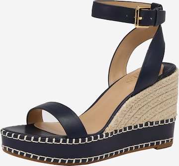 Lauren Ralph Lauren - Sandalias con hebilla 'Hilarie' en azul: frente