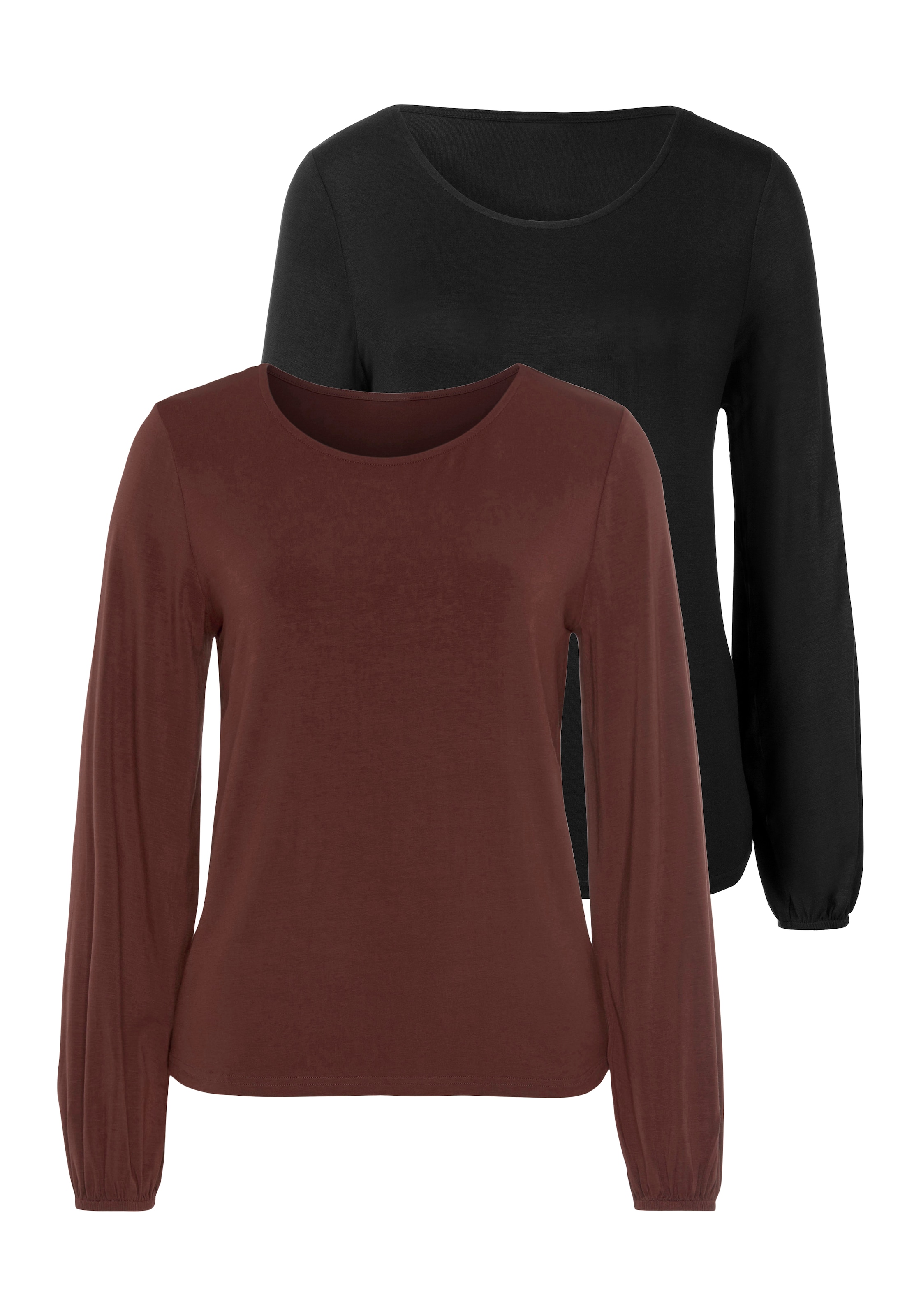 T-shirt LASCANA en marron : devant