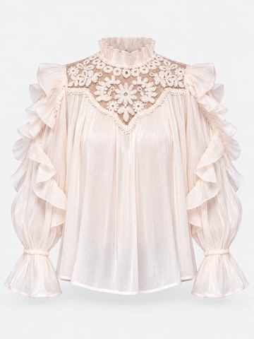 Camicia da donna di Ombre in beige: frontale