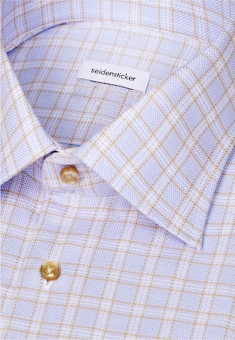 SEIDENSTICKER Regular Fit Businesshemd 'Karo' in Beige