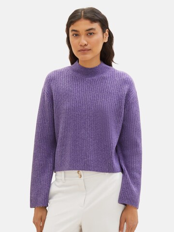 TOM TAILOR DENIM Sweater in Purple: front