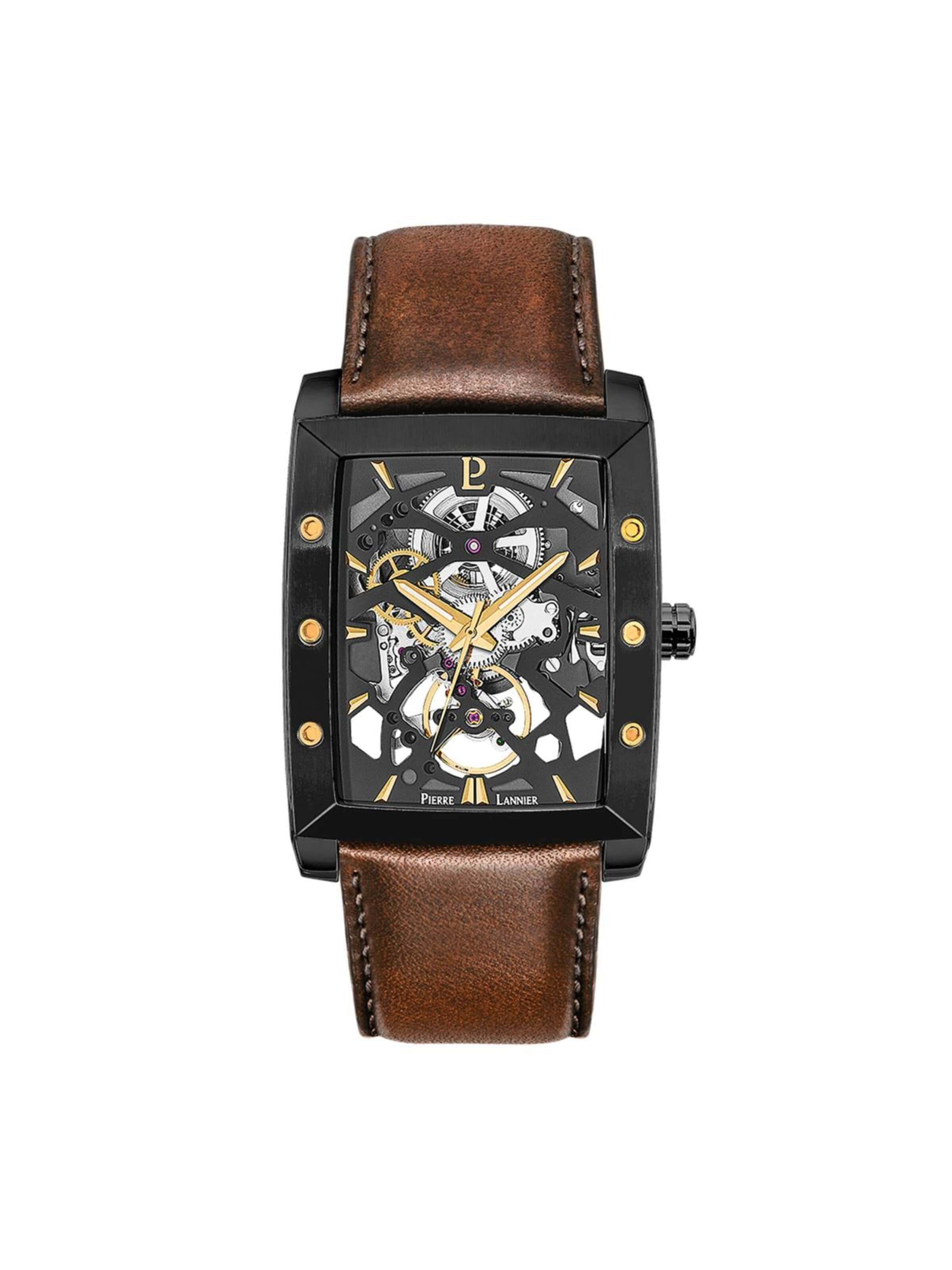 Montre à affichage analogique Pierre Lannier en noir : devant