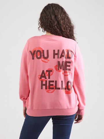 ONLY Carmakoma - Sudadera 'CARPOPPY' en rosa: frente