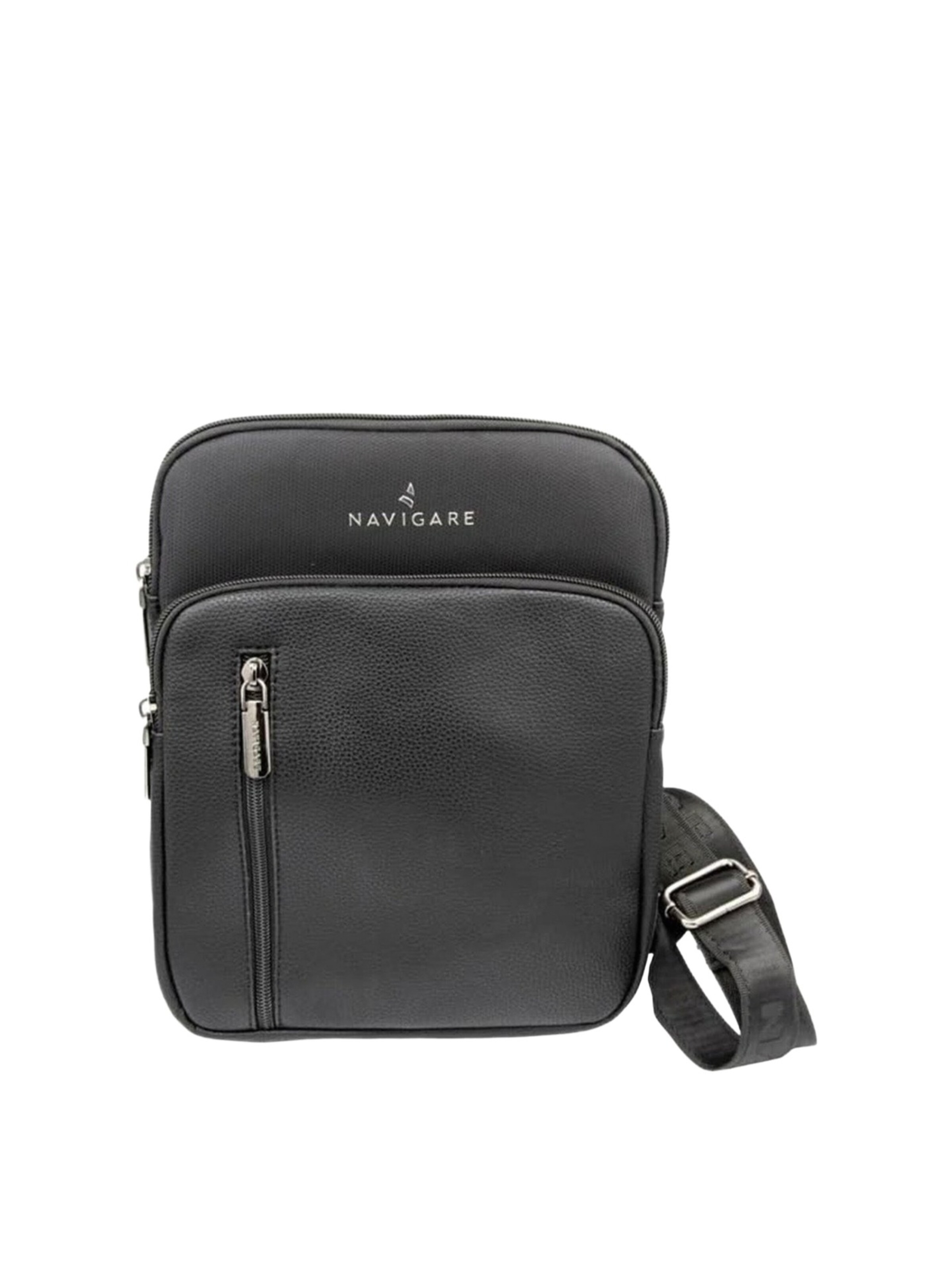 Borsa a tracolla 'Borsa a Tracolla Uomo Navigare Poliestere Chiusura Zip' di Navigare in nero: frontale