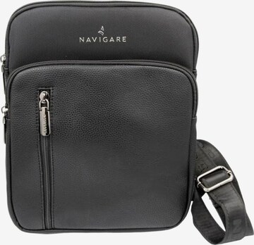 Borsa a tracolla 'Borsa a Tracolla Uomo Navigare Poliestere Chiusura Zip' di Navigare in nero: frontale
