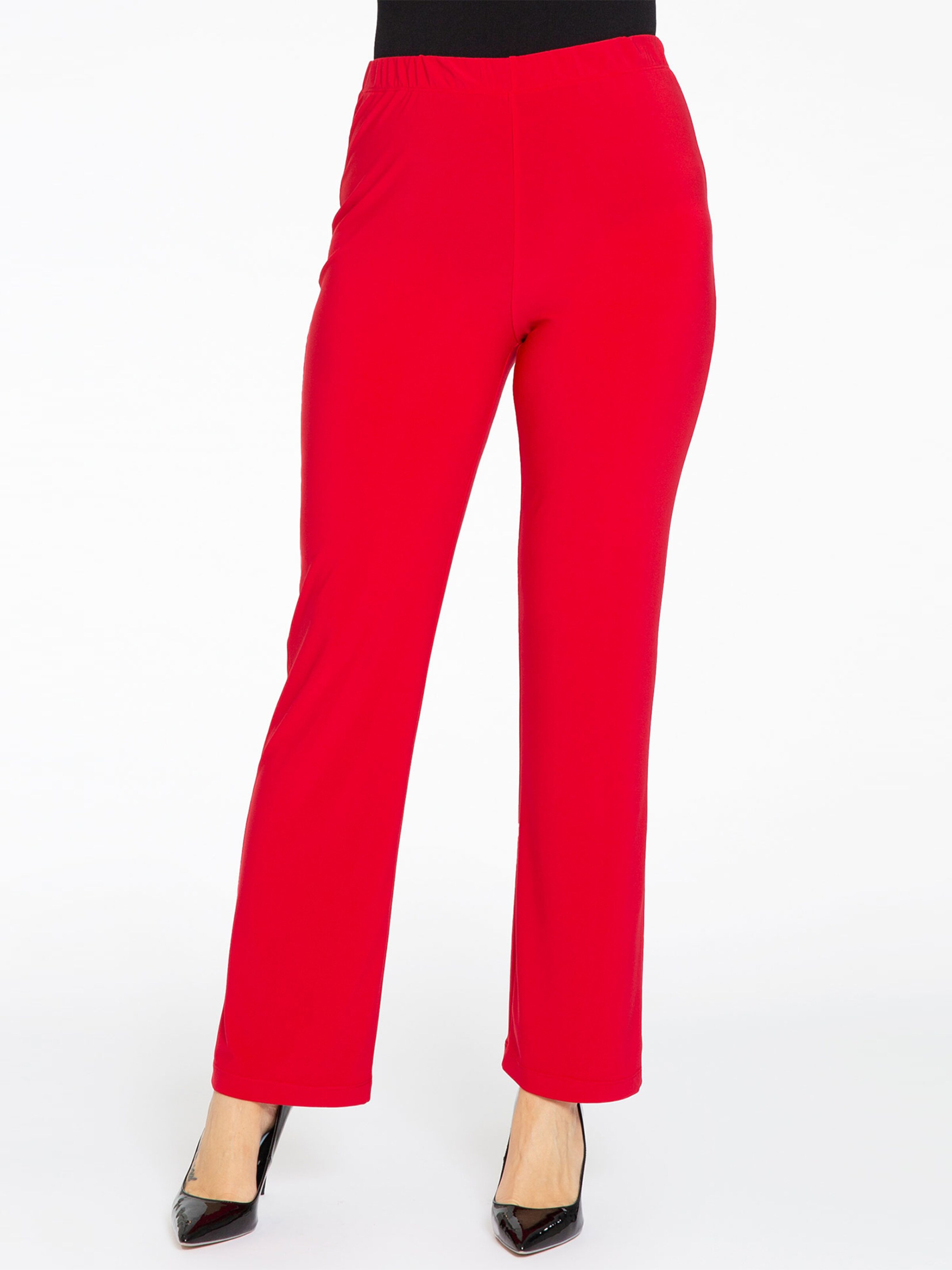 YOEK Skinny Leggings ' Dolce ' in Rood: voorkant