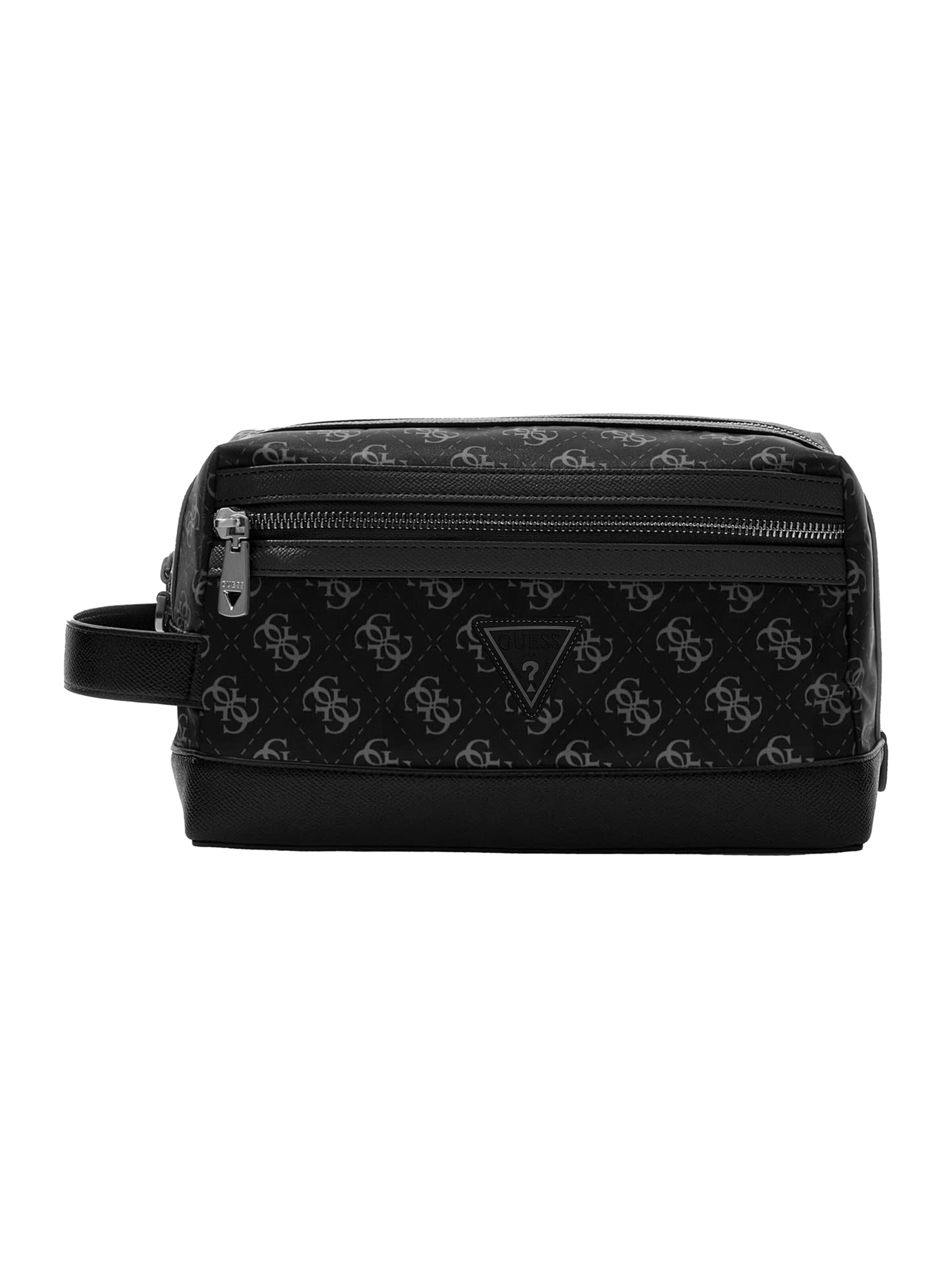 GUESS Toilettilaukku 'BERLIN' värissä musta: etupuoli