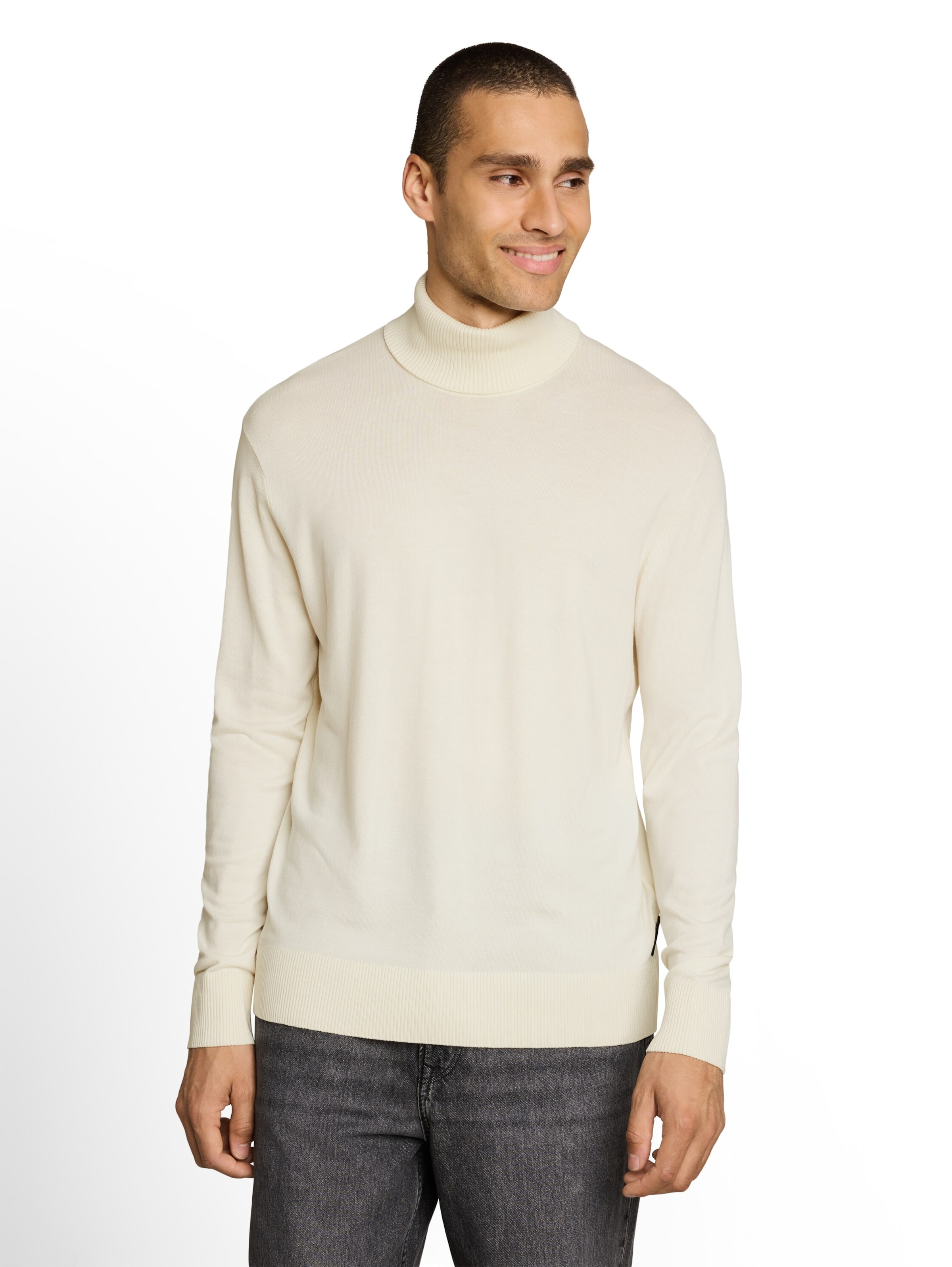 TOM TAILOR DENIM Sweater in White: front
