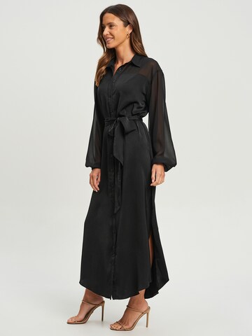 Tussah Shirt dress 'BENNIE' in Black