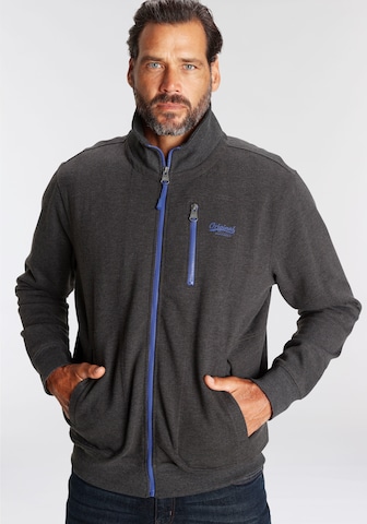 Man's World Zip-Up Hoodie in Grey: front