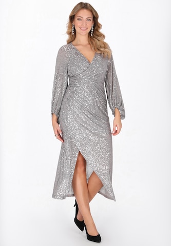 faina Cocktail Dress in Silver: front