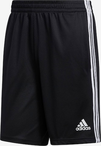 ADIDAS PERFORMANCE Широка кройка Спортен панталон в черно: отпред