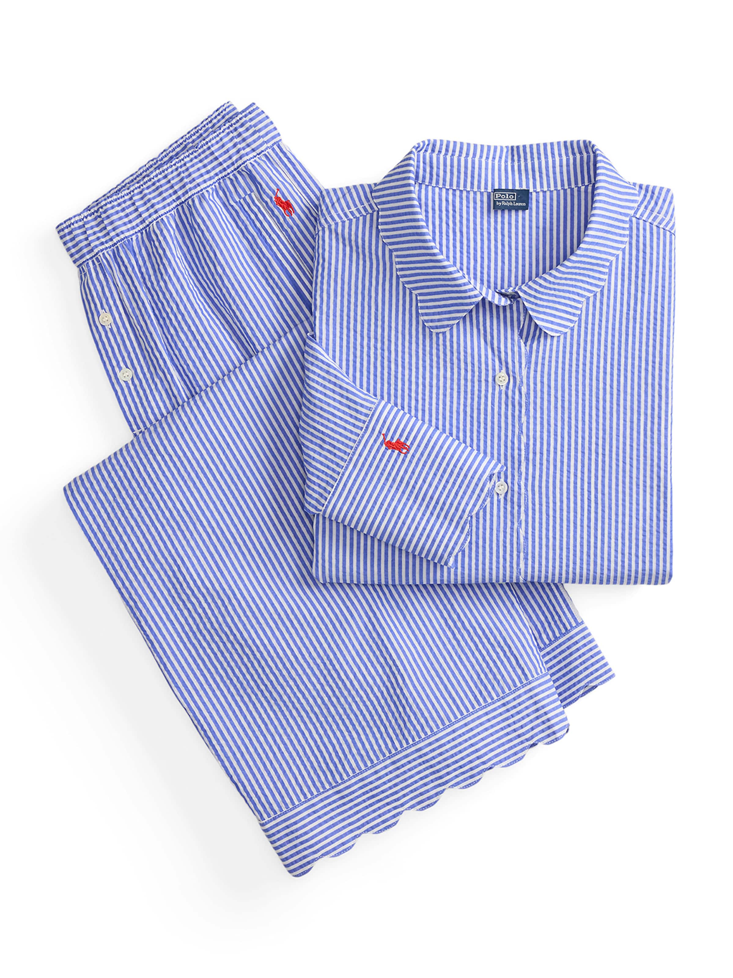 Pyjama ' Scallop Seersucker ' Polo Ralph Lauren en bleu