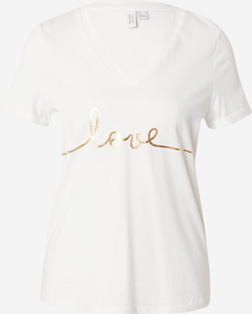 VERO MODA Majica 'LOVE' | bela barva: sprednja stran