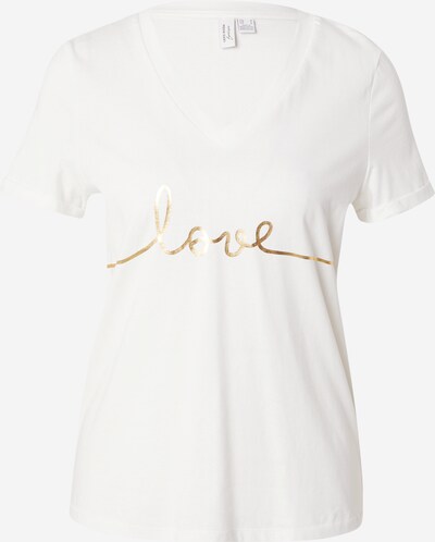 VERO MODA T-Shirt 'LOVE' in gold / weiß, Produktansicht