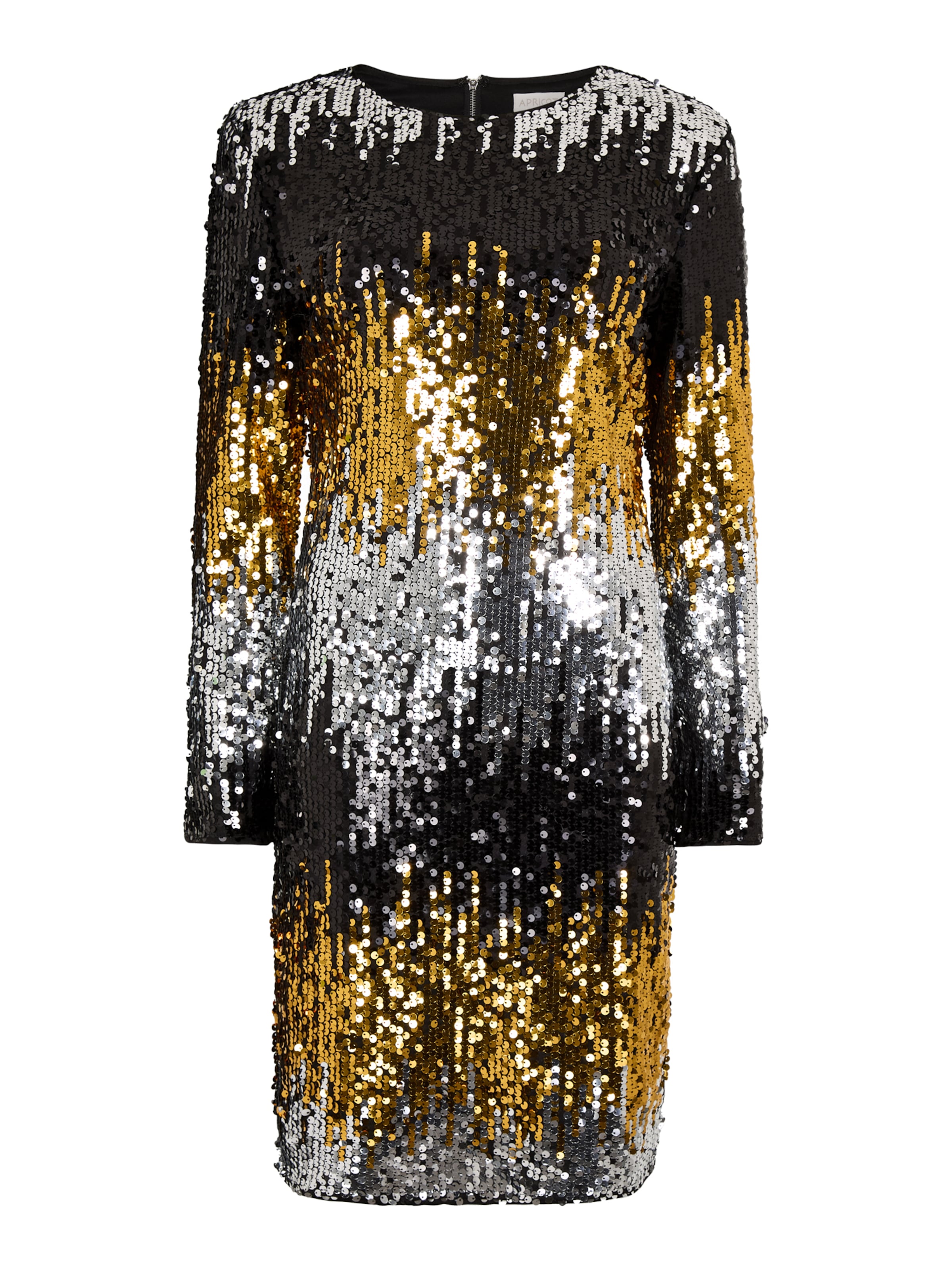 Apricot Kleid in gold / schwarz / silber, Produktansicht