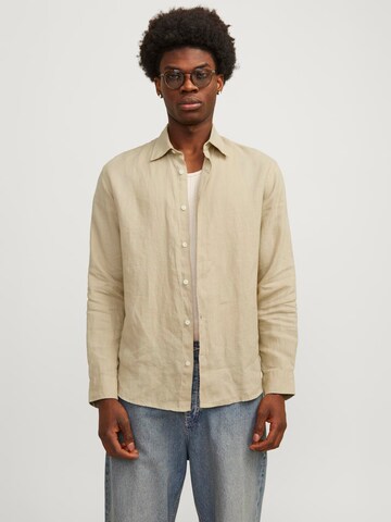 JACK & JONES Regular fit Overhemd 'Lawrence' in Bruin: voorkant