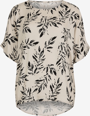 Apricot Leaf Print Woven T-Shirt ' ' in Grau: Vorderseite