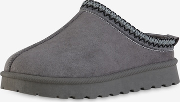 Van Hill Hausschuh 'Penelope' in Grau: Vorderseite