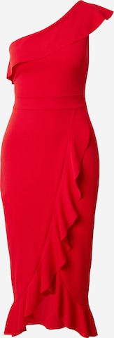 WAL G. فستان سهرة 'RAQUEL' بلون أحمر: الأمام