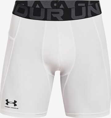 UNDER ARMOUR Workout Pants in White: front