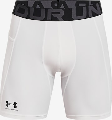 UNDER ARMOUR Workout Pants in White: front