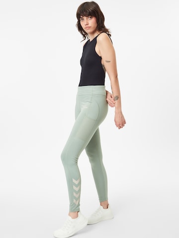 Hummel Skinny Workout Pants 'Chipo' in Green