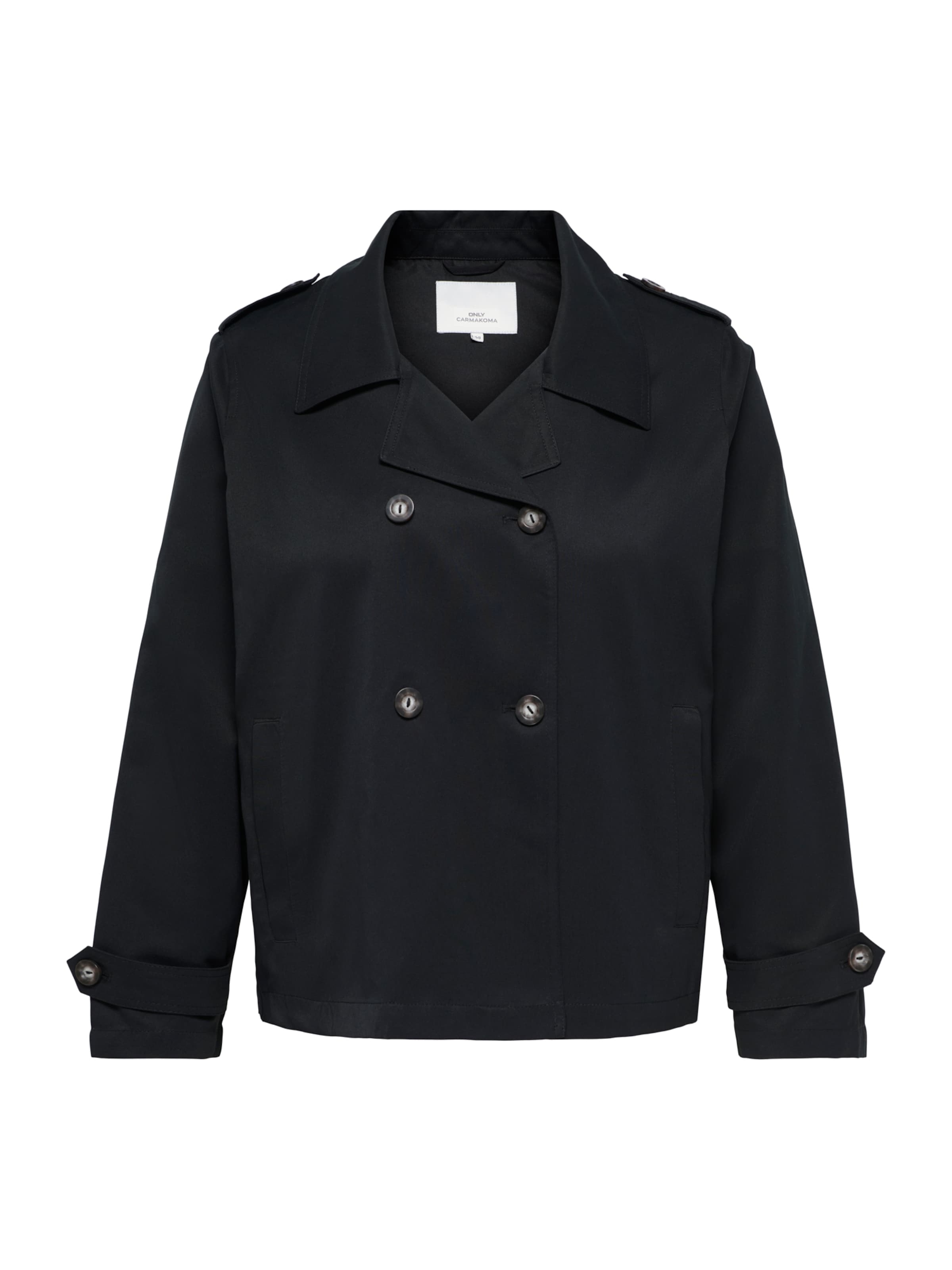 Palton de primăvară-toamnă 'CARHannah' de la ONLY Carmakoma pe negru: față