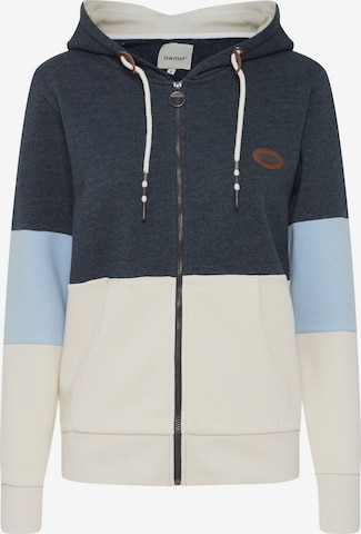 Oxmo Zip-Up Hoodie 'Kate' in Blue: front