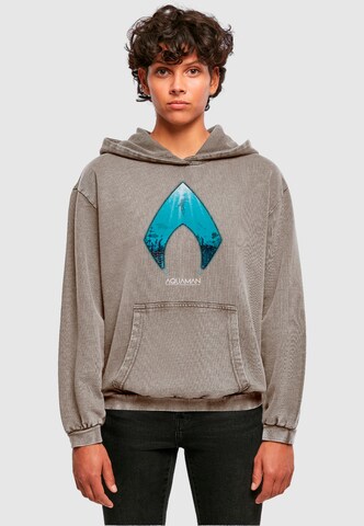 ABSOLUTE CULT Sweatshirt 'Aquaman - Ocean' in Grijs: voorkant