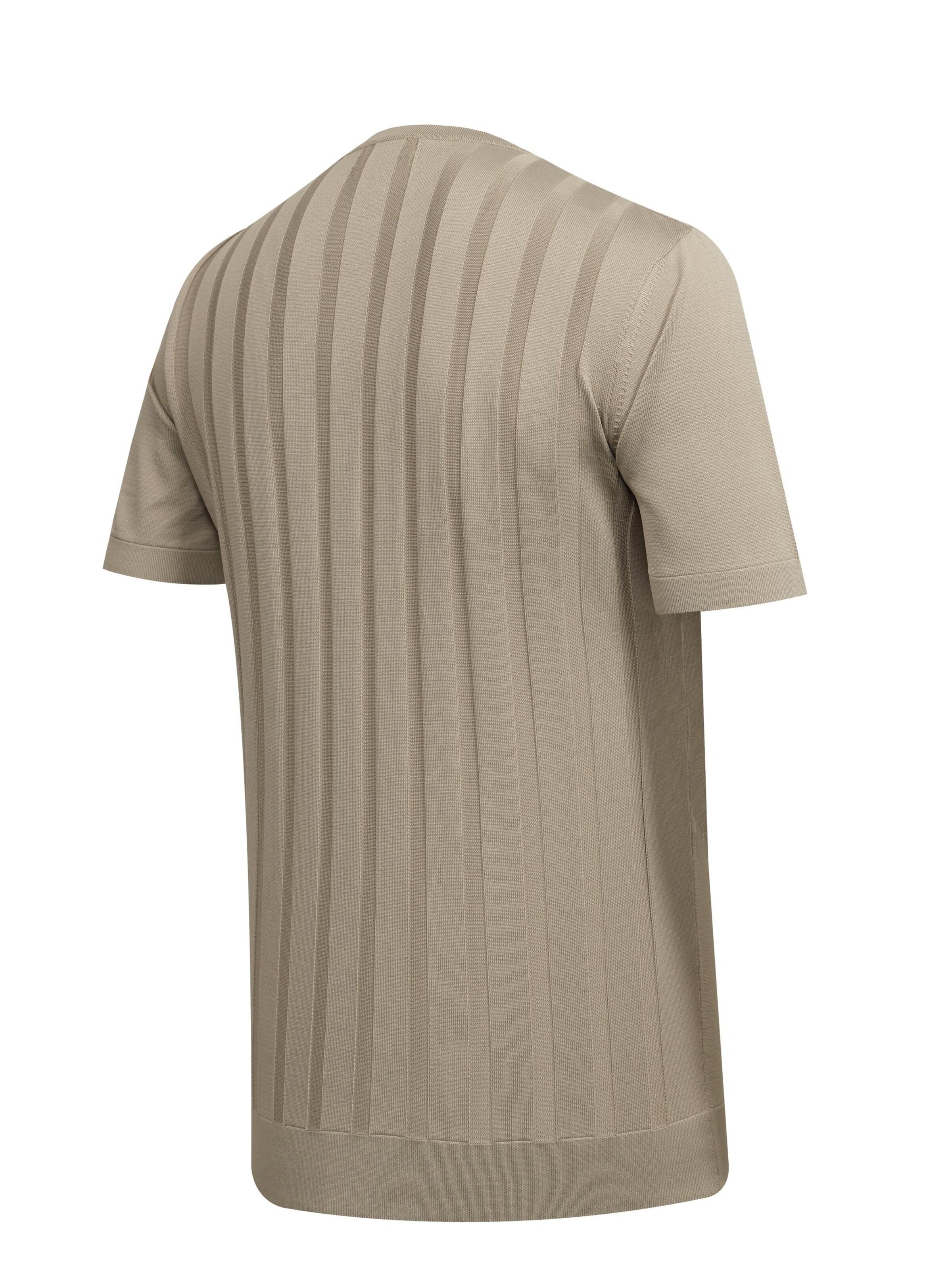 Cizgi Triko Shirt in Beige