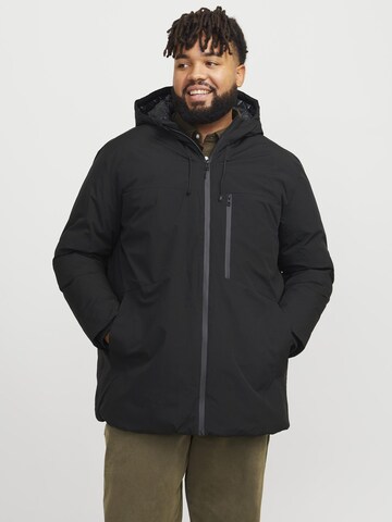 Jack & Jones Plus Overgangsparka 'JJPAyne' i sort: forside